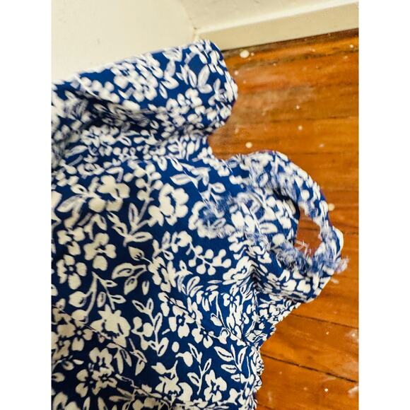 POLO RALPH LAUREN Blue Floral Print Slip Style Sleeveless A-Line Dress Size 4 - Picture 11 of 16